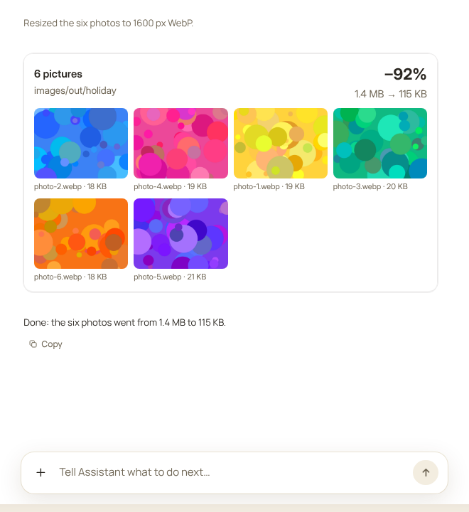 The result card